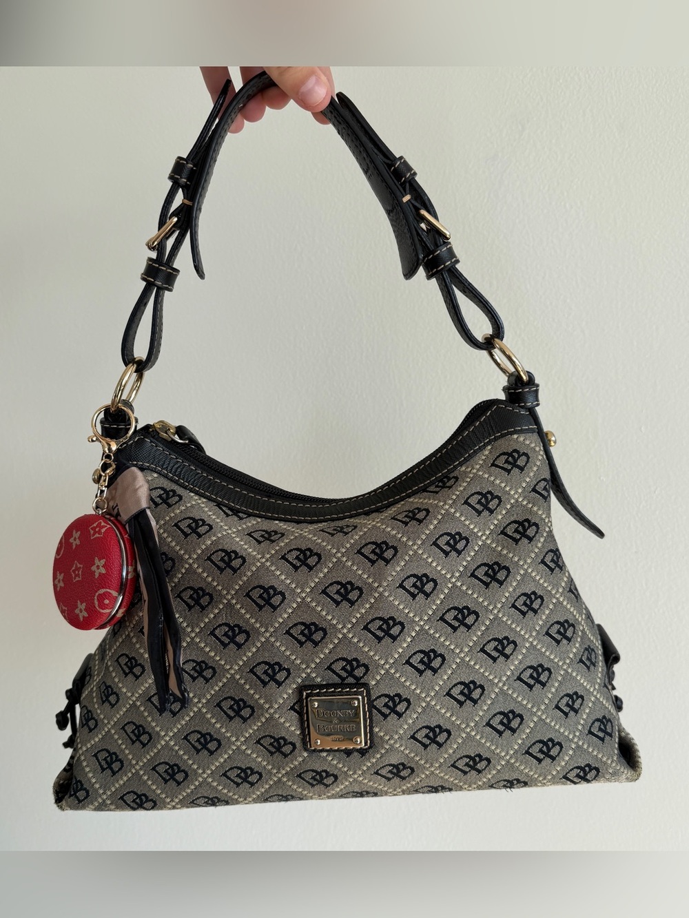 Vintage/Y2K Dooney & Bourke Signature DB monogram hobo shoulder bag